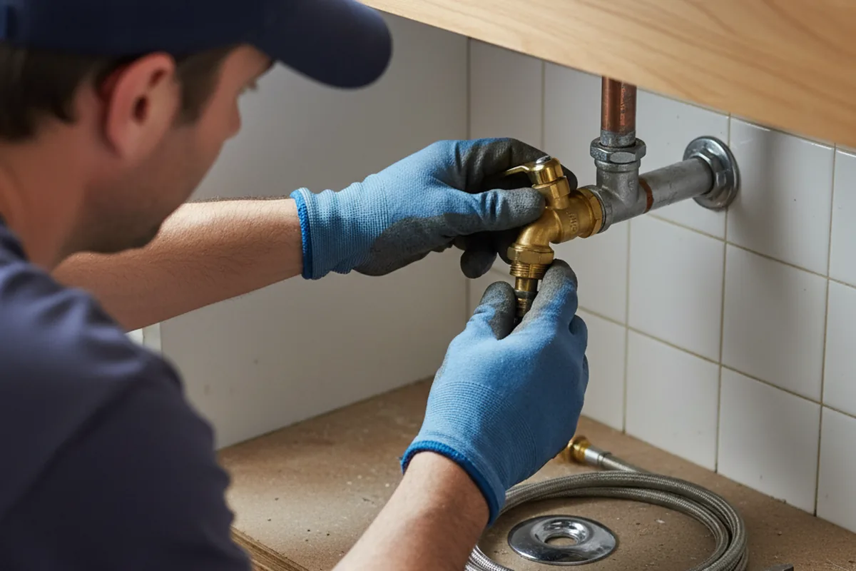 Shutoff valve and fitting work during Faucet and Fixture Repair in Liberty